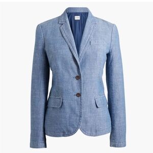 J. Crew Light Blue Tailored Cotton Blazer size 4